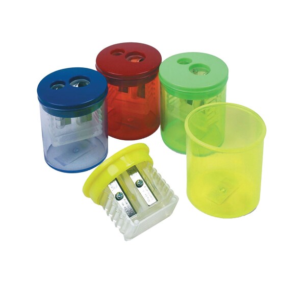 The Pencil Grip Eisen Sharpeners. Two-Hole, 1.5 x 1.75, Assorted Colors, 12PK - ESN-51312