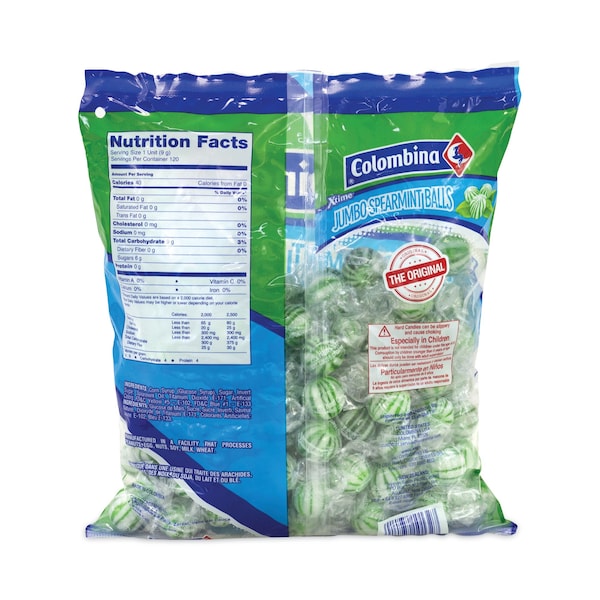 Colombina Jumbo Bolitas de Menta, Bolsa de 381 oz, 120 Piezas - 10132