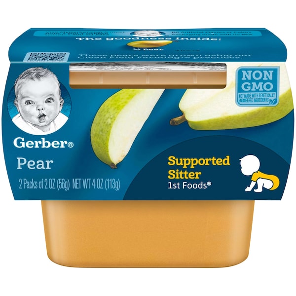 Alimentos para bebé Gerber 1st Foods de pera en envase de 4 oz., Paquete de 8 - 00015000910365U