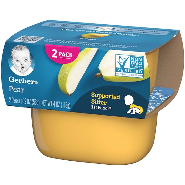 Alimentos para bebé Gerber 1st Foods de pera en envase de 4 oz., Paquete de 8 - 00015000910365U
