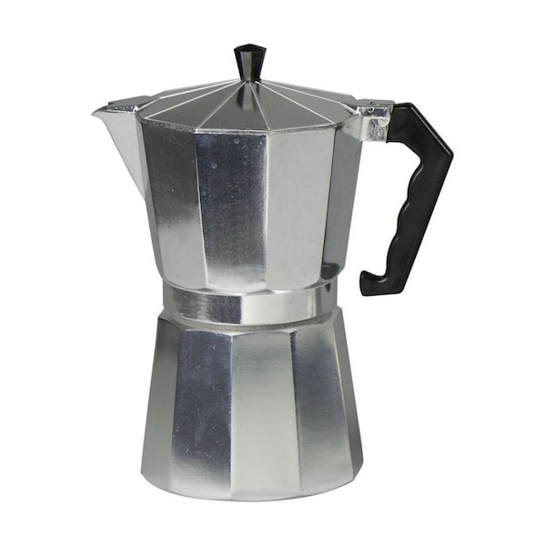Home Basics 12 Cup Demitasse  Shot Aluminum Stovetop Espresso Maker, Grey - EM00209