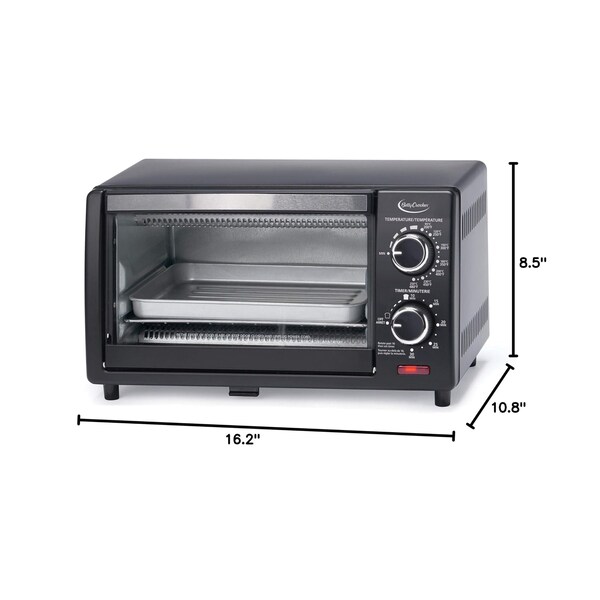 Betty Crocker Compact Toaster Oven, Pizza Oven with Toast & Bake - BC-1664CB