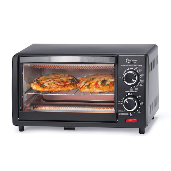 Betty Crocker Compact Toaster Oven, Pizza Oven with Toast & Bake - BC-1664CB