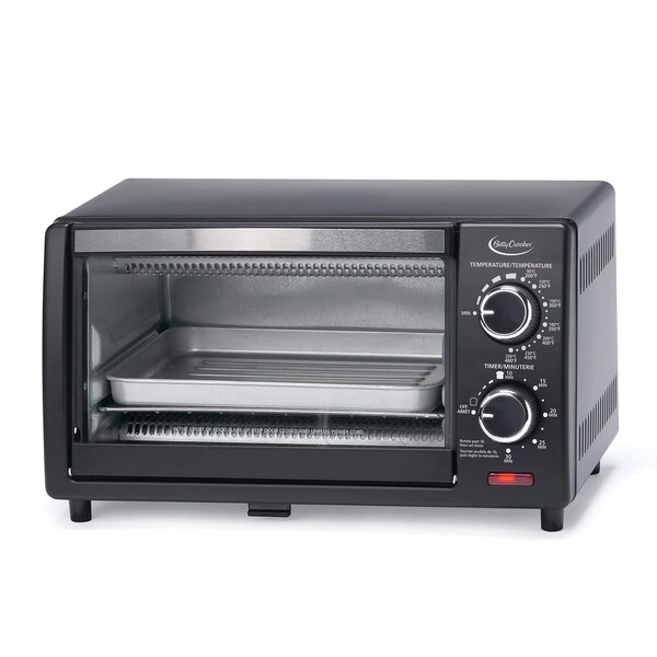 Betty Crocker Compact Toaster Oven, Pizza Oven with Toast & Bake - BC-1664CB