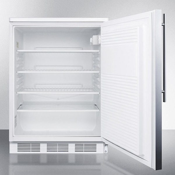 Summit Appliance Div. Summit  Built In Undercounter All Refrigerator W/Lock 5.5 Cu. Ft. White/Stainless Steel - FF7LWBISSHV