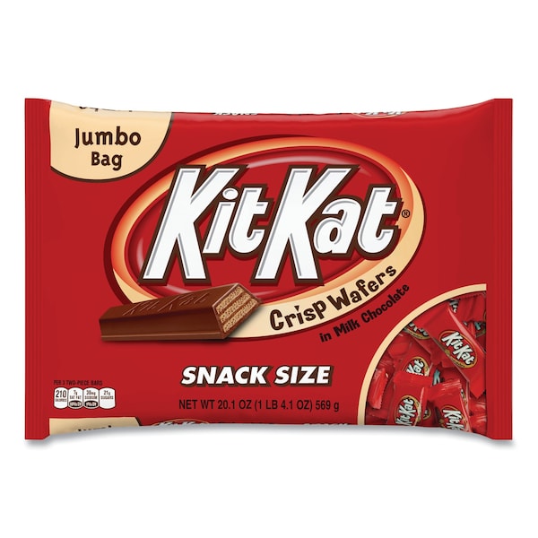 Kit Kat Tamaño de Botana, Obleas Crujientes en Chocolate con Leche, Bolsa de 20.1 oz - 7668