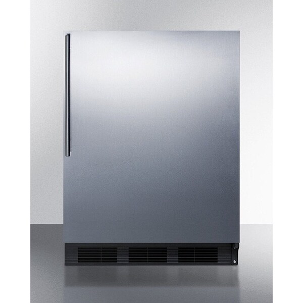 Summit Appliance Div. Summit  ADA Comp Freestanding Refrigerator 5.5 Cu. Ft. Black/Stainless Steel - AL752BKSSHV