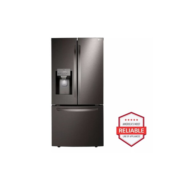 Almo 25 cu. ft. Smart Wi-Fi Enabled French Door Refrigerator/Freezer in Black Stainless Steel - LRFXS2503D