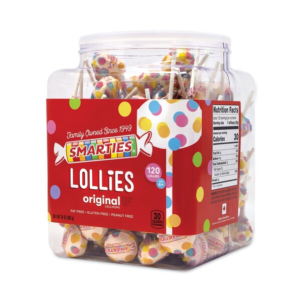 Chupetines Nestlé Smarties en frasco de 34 oz, 120 piezas - 296165