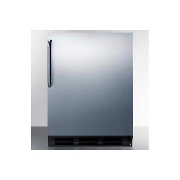 Summit Appliance Div. Summit  ADA Comp Built in Undercounter Refrigerator 5.5 Cu. Ft. Black/Stainless Steel - FF7BKBISSTBADA