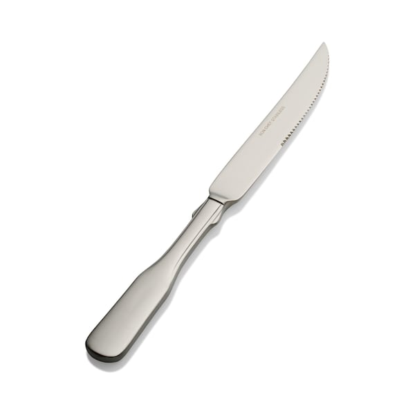 Bon Chef Liberty, Steak Knife, Euro, Solid Handle, Mirror Finish, 13/0, 10.06" , set of 12 - S1915