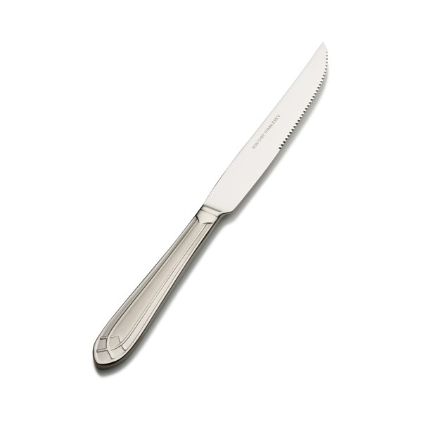 Bon Chef Viva, Steak Knife, Euro, Solid Handle, Satin Finish, 13/0, 10" , set of 12 - S1415