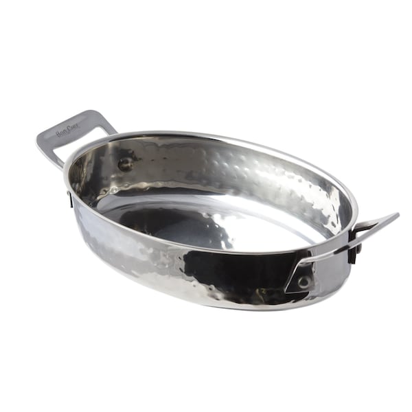 Bon Chef Cucina Oval Dish Hammered Finish  8 7/8" X 5 1/2" X 2 1/4" / 36 Oz - 60029HF