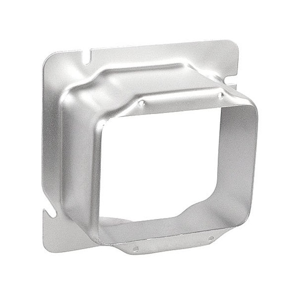 Southwire Electrical Box Cover, 2 Gangs, Square, Galvanized Steel, Ring and Raised Cover - 62-2