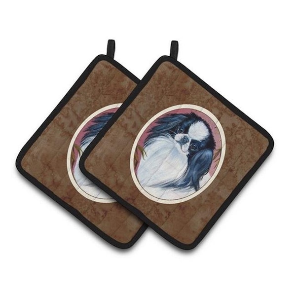 Carolines Treasures Carolines Treasures 7149PTHD Japanese Chin Pair of Pot Holders; 7.5 x 3 x 7.5 in. - 7149PTHD