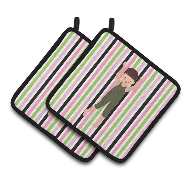 Carolines Treasures Dancer Arms Up Bikatard Pair of Pot Holders - BB5179PTHD