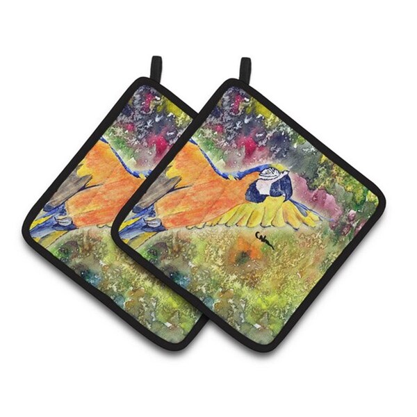 Carolines Treasures Parrot Parrot Head Pair of Pot Holders, 7.5 x 3 x 7.5 in. - 8602PTHD