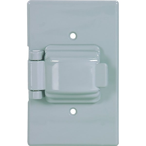 Eaton Wiring Devices Cover, 4-9/16 in L, 2-7/8 in W, Rectangular, Thermoplastic, Gray - S1961