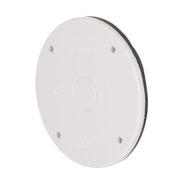 Hubbell Bell Weatherproof Cover, 4.263 in Dia, 0.468 in L, Round, Plastic, White - PBC300WH