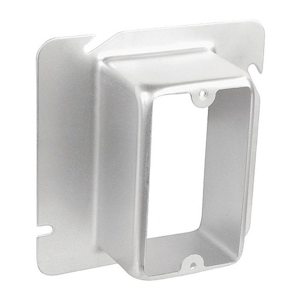 Southwire Electrical Box Cover, 1 Gang, Square, Galvanized Steel, Ring and Raised Cover - 61-2