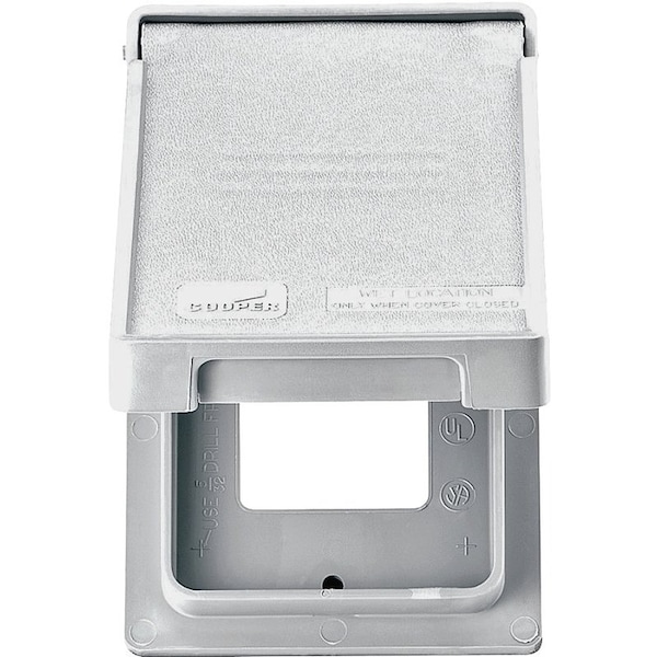 Eaton Wiring Devices Cover, 4-3/4 in L, 2-61/64 in W, Rectangular, Thermoplastic, White - S2966W-SP
