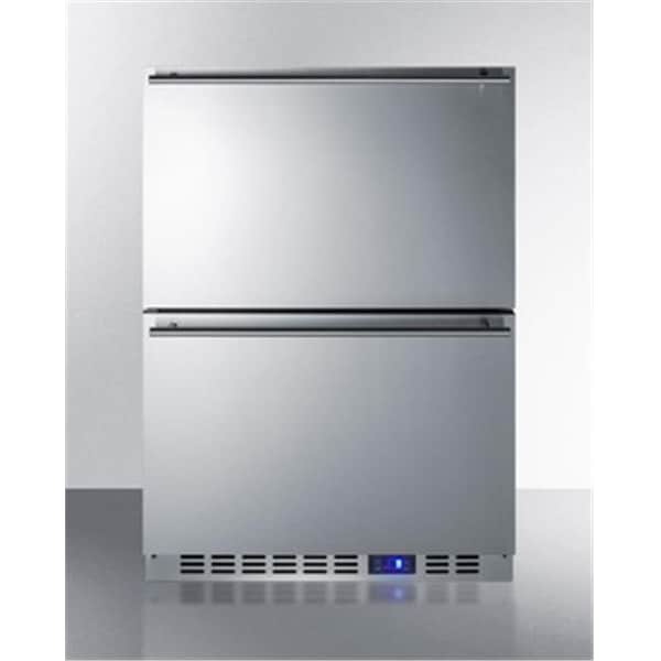 Summit CL2R248 Built-in Undercounter Two-Drawer All-Refrigerator, Panel-Ready - Stainless Steel - CL2R248
