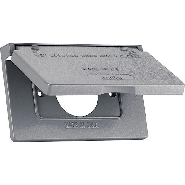 Eaton Wiring Devices S992 Cover, 4-9/16 in L, 2-13/16 in W, Rectangular, Metal, Gray, Powder-Coated - S992-SP