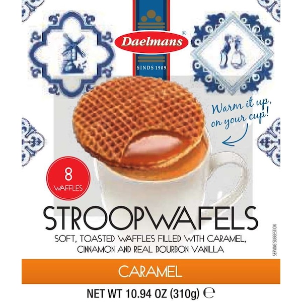 Daelmans Jumbo Caja de Cubos de Galletas Stroopwafel de Caramelo 10.94 oz., Paquete de 8 - 3342.
