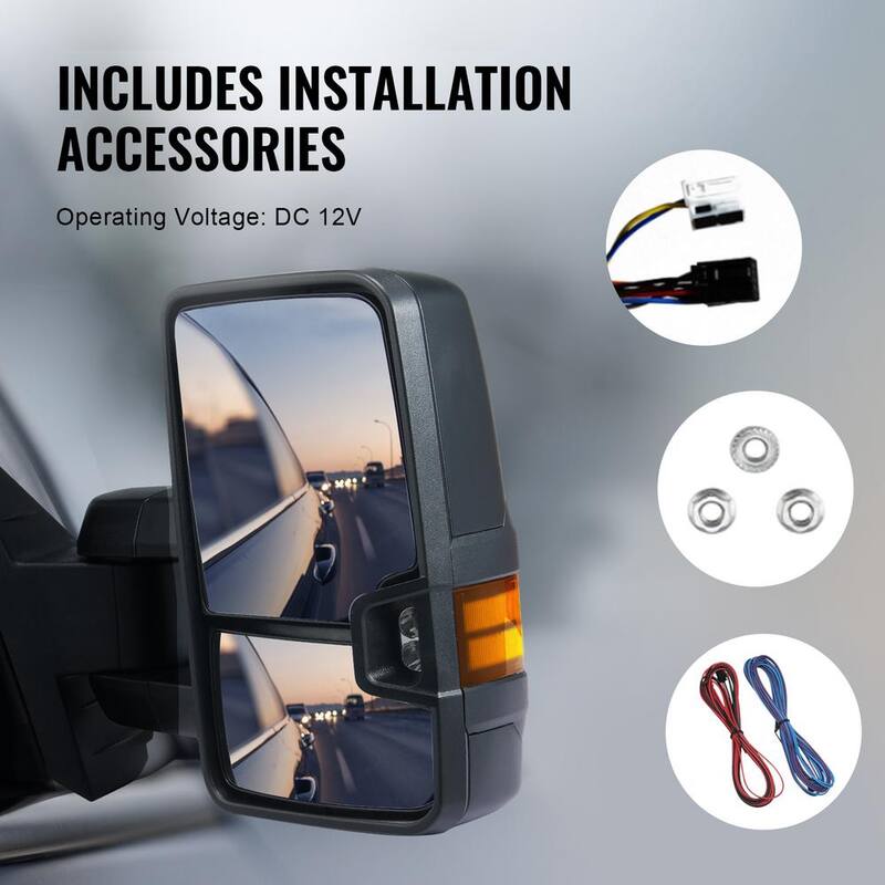VEVOR Towing Mirrors Pair forChevrolet Silverado (2003-2007)/GMC/Cadillac Heating Defrost Manual Controlling - QYJHZKXFLSLDUMHCUV9