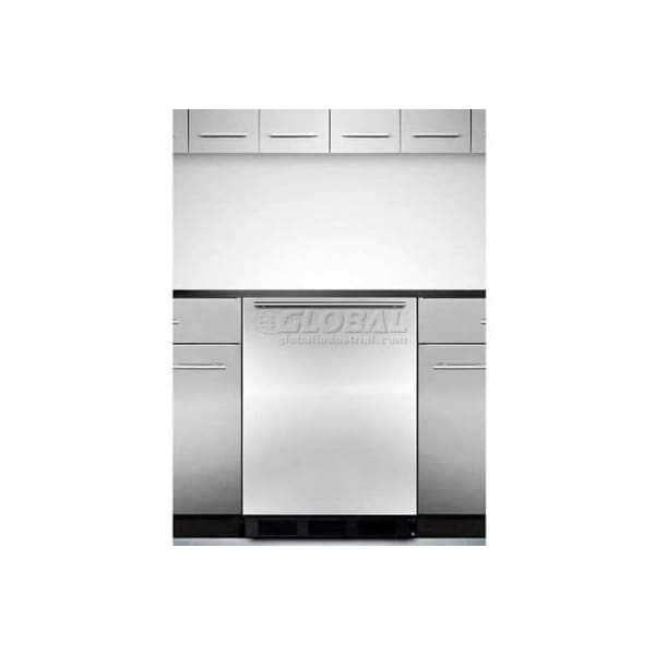 Summit Appliance Div. Summit-Built-In Undercounter All-Refrigerator, BK, SS Door Frame To Accept Custom Pane - FF7BKBISSHHADA