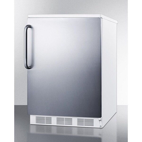 Summit Appliance Div. Summit  Built In Undercounter All Refrigerator 5.5 Cu. Ft. White/Stainless Steel - FF6WBISSTB