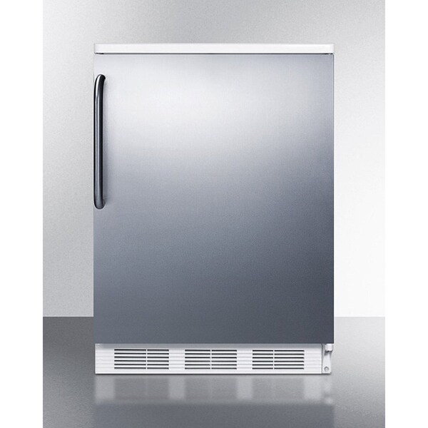 Summit Appliance Div. Summit  Built In Undercounter All Refrigerator 5.5 Cu. Ft. White/Stainless Steel - FF6WBISSTB