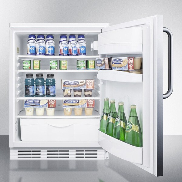 Summit Appliance Div. Summit  Built In Undercounter All Refrigerator 5.5 Cu. Ft. White/Stainless Steel - FF6WBISSTB