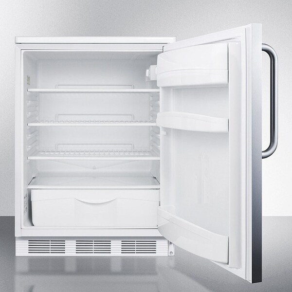 Summit Appliance Div. Summit  Built In Undercounter All Refrigerator 5.5 Cu. Ft. White/Stainless Steel - FF6WBISSTB