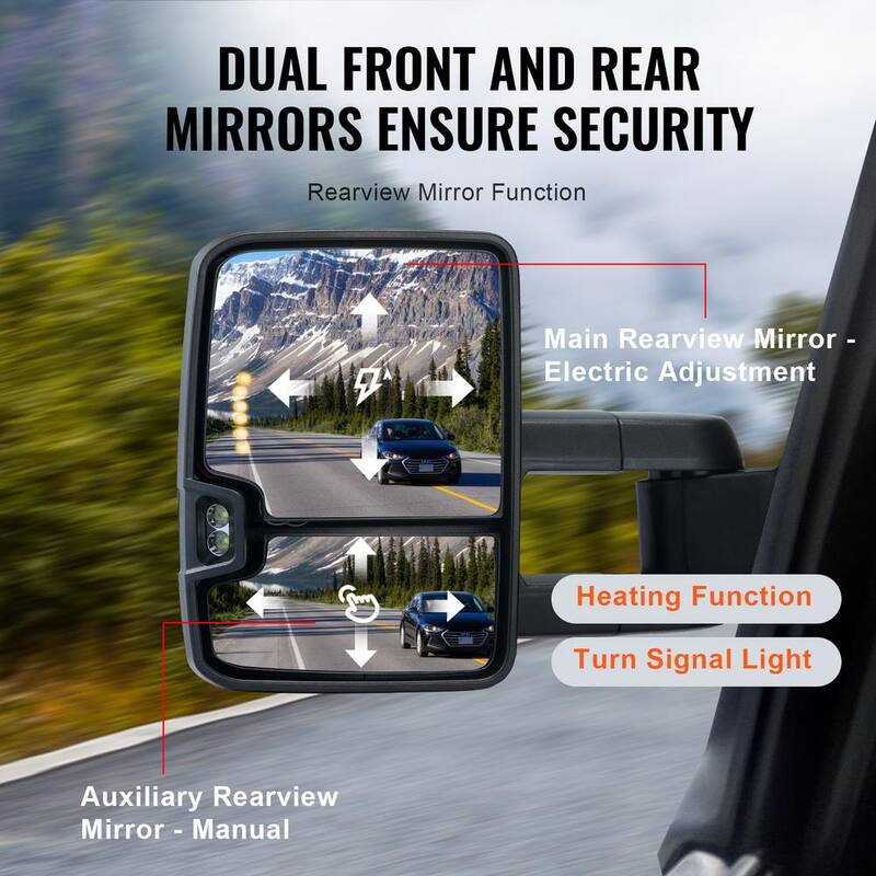 VEVOR Towing Mirrors Pair Set for Chevrolet Silverado (2003-2007)/GMC/Cadillac Heating Defrost Manual Controlling - QYJHZKXFLSLDKFILVV9