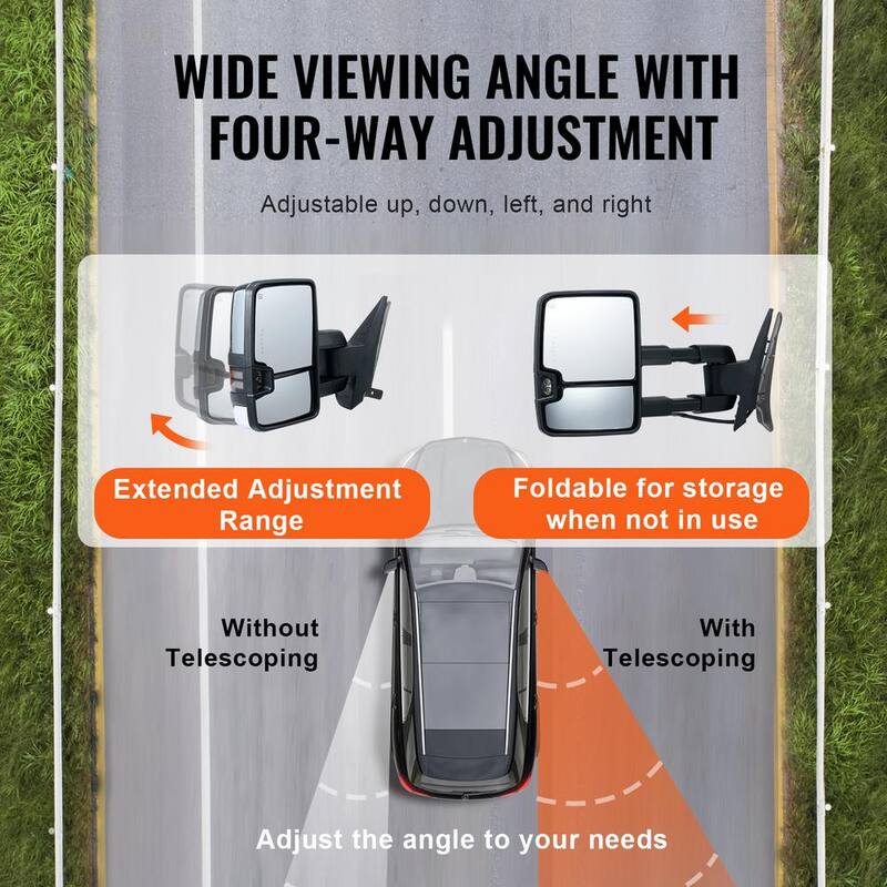 VEVOR Towing Mirrors Pair Set for Chevrolet Silverado (2003-2007)/GMC/Cadillac Heating Defrost Manual Controlling - QYJHZKXFLSLDKFILVV9