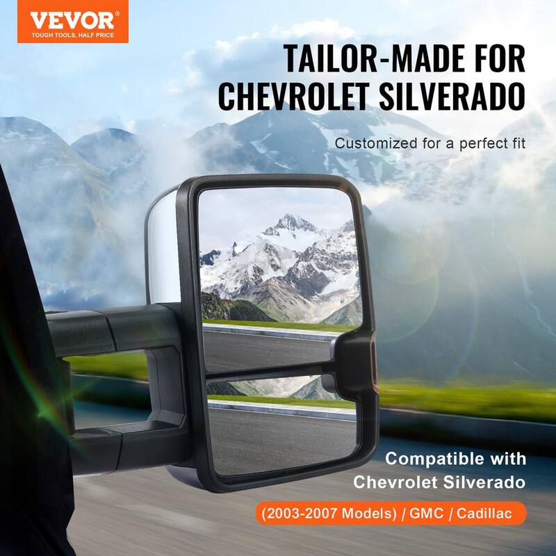 VEVOR Towing Mirrors Pair Set for Chevrolet Silverado (2003-2007)/GMC/Cadillac Heating Defrost Manual Controlling - QYJHZKXFLSLDKFILVV9