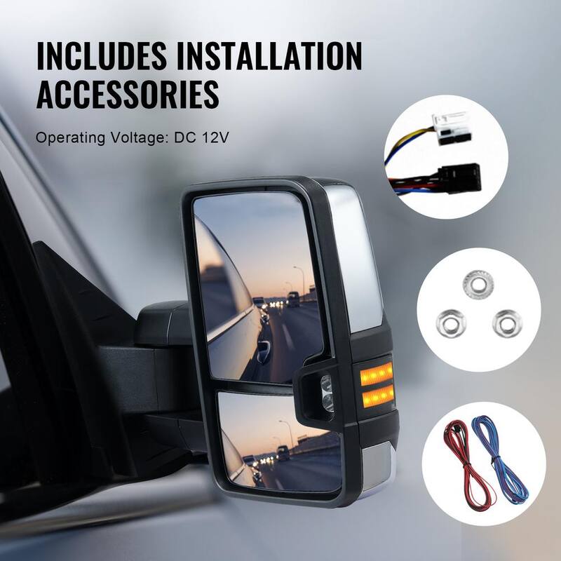 VEVOR Towing Mirrors Pair Set for Chevrolet Silverado (2003-2007)/GMC/Cadillac Heating Defrost Manual Controlling - QYJHZKXFLSLDKFILVV9