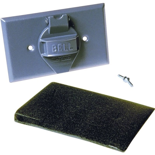 Hubbell Cover, 1-13/32 in Dia, 2-13/16 in L, 4-9/16 in W, Aluminum, Gray, Powder-Coated - 5152-0