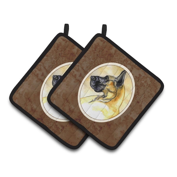 Carolines Treasures Fawn Great Dane Pair of Pot Holders - 7071PTHD