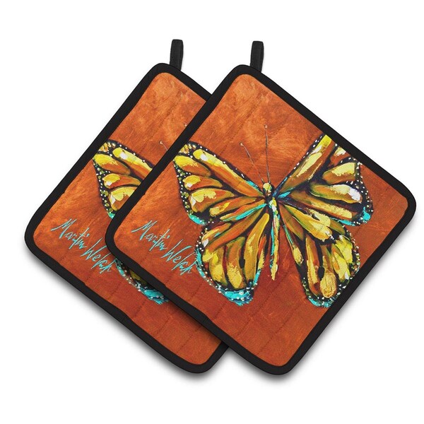 Carolines Treasures Monarch Butterfly Pair of Pot Holders - MW1339PTHD