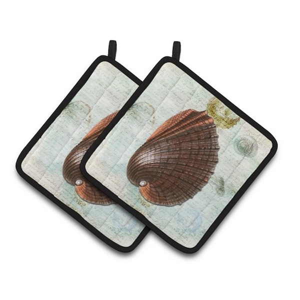 Carolines Treasures Shells Pair of Pot Holders, 7.5 x 3 x 7.5 in. - SB3032PTHD