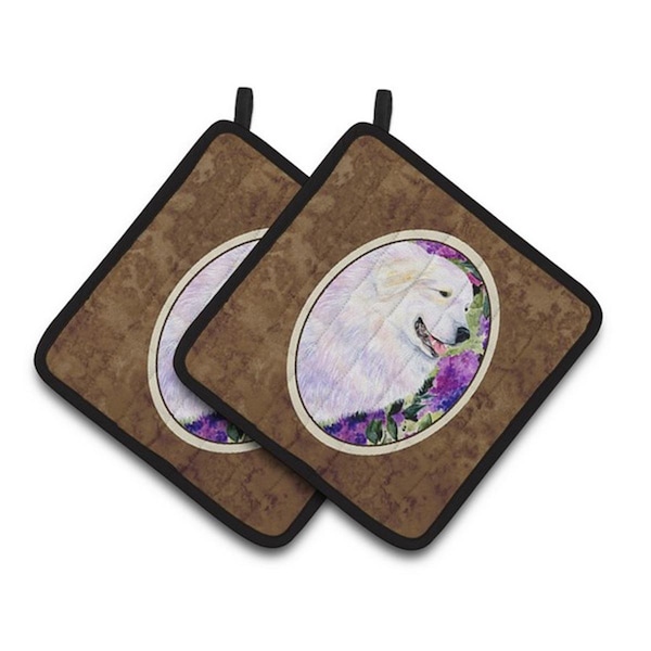 Carolines Treasures Great Pyrenees Pair of Pot Holders, 7.5 x 3 x 7.5 in. - SS8474PTHD