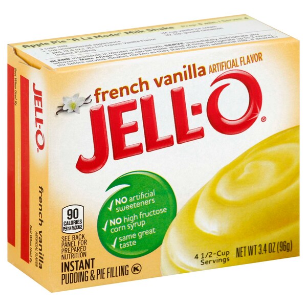 Jell-O Pudín Instantáneo de Vainilla Francesa 3.4 oz., paquete de 24 - 10043000204396