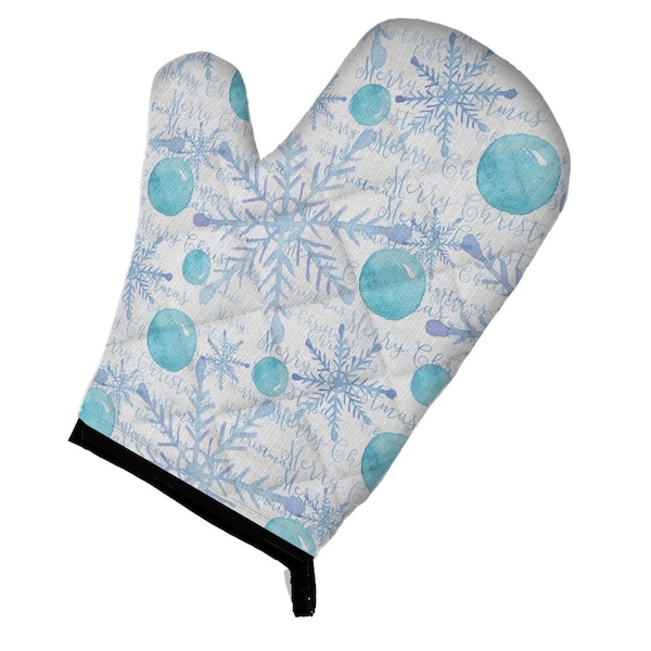 Carolines Treasures Winter Snowflakes on White Oven Mitt - BB7487OVMT