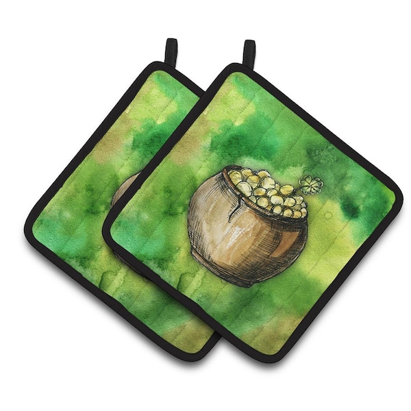 Carolines Treasures Irish Pot of Gold Pair of Pot Holders - BB5769PTHD