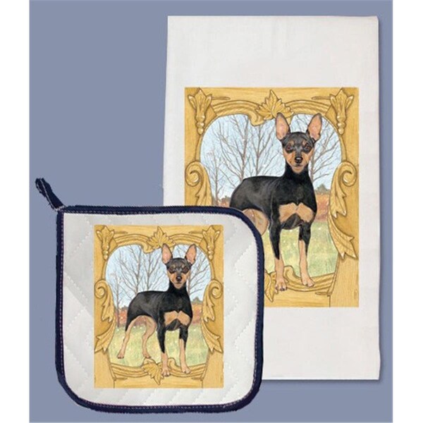 Bakebetter Miniature Pinscher Dish Towel And Pot Holder Set - BA2633867