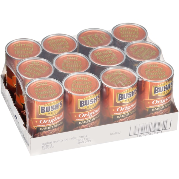 Frijoles Horneados Originales de Bush's Best en lata de 16 oz, paquete de 12 - 01614