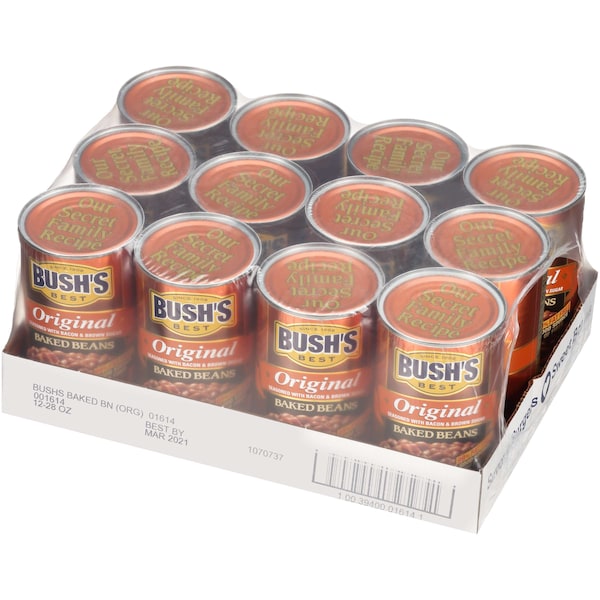 Frijoles Horneados Originales de Bush's Best en lata de 16 oz, paquete de 12 - 01614
