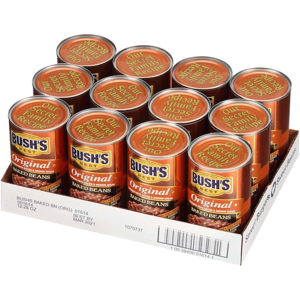 Frijoles Horneados Originales de Bush's Best en lata de 16 oz, paquete de 12 - 01614